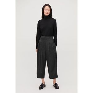 COS crop pleated wool trousers